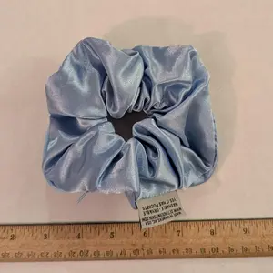 Satin Handmade Zipper Pocket Scrunchie 6 Inches Soft 100% Polyester Plain Design with Hidden Pocket