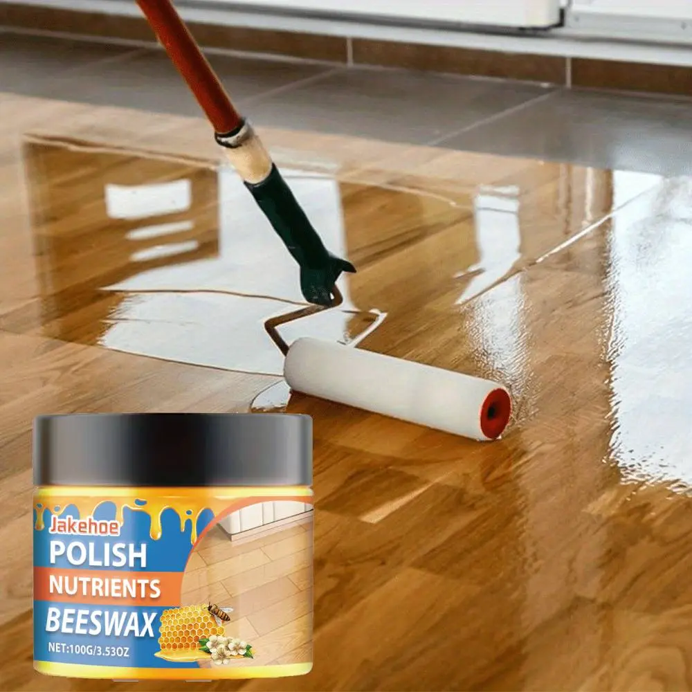 Wood Polish with Almond Oil and Natural Beeswax, Nourishes and Cleans Wood Furniture and Floors, Adds Brilliant Shine, Polishing Agent, Floor Cleaner, Cleaning Supplies