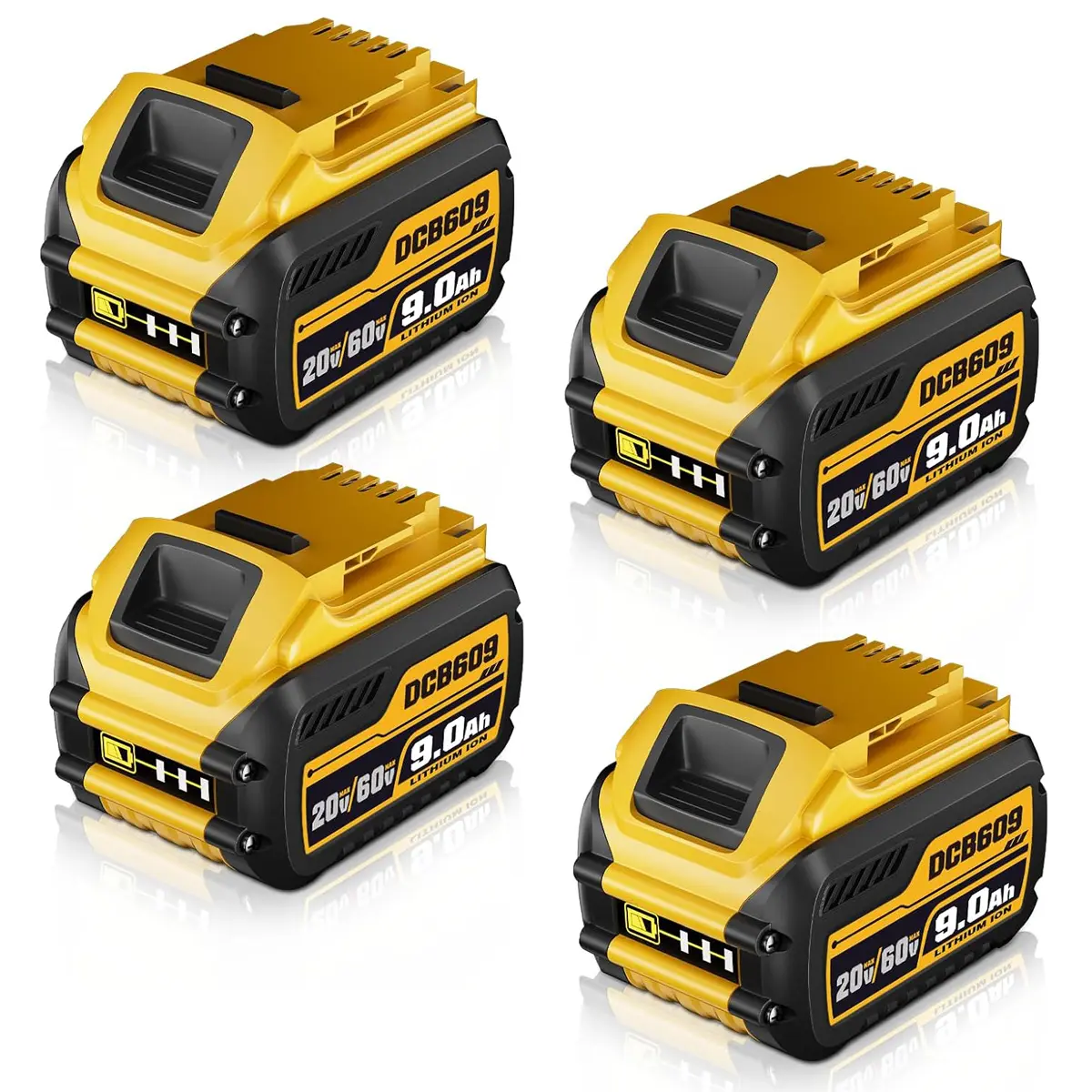 High Output Replacement Battery Pack for Dewalt 20V/60V Cordless Power Tools, 1/2/4-Pack 9.0Ah Flexvolt, Compatible with DCB609/DCB606/DCB612, Ideal for Outdoor Tools & Cordless Users, 3 Years Performance