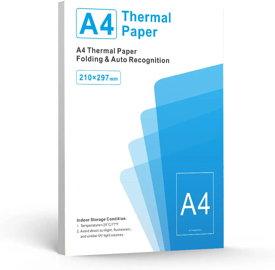JOYYE A4 Thermal Printer Paper - 200 Non-Customized Inkless Sheets, Convenient Size, Durable, Reliable, High-Quality Crisp Prints, Office Stationery for Back to School Haul, Thermal Printer Compatible, 200 Sheets