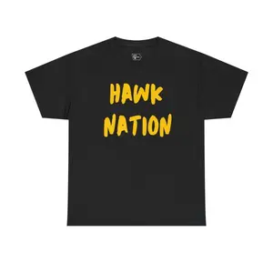 Men's Casual Cotton Hawks Fan Short-Sleeve T-Shirt