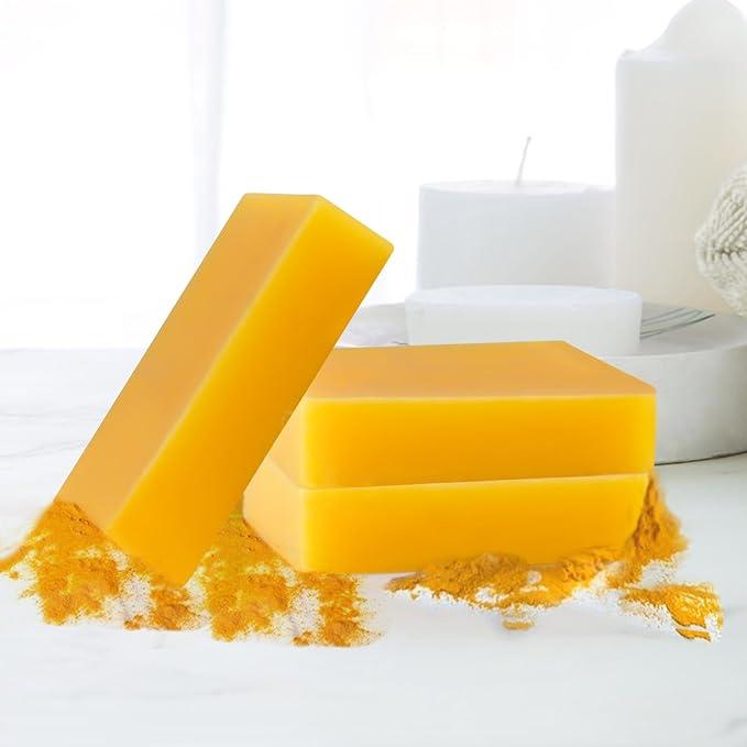 Lemon Turmeric Soap Bars infused with turmeric Extract Soft gentle with turmeric Extract Soft gentle and effective 3PCS