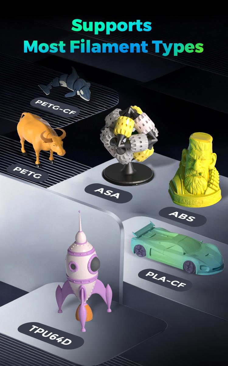 Flashforge AD5X 3D Printer Multi-Color with Display Screen, High Speed 600mm/s, 1 Count, Black