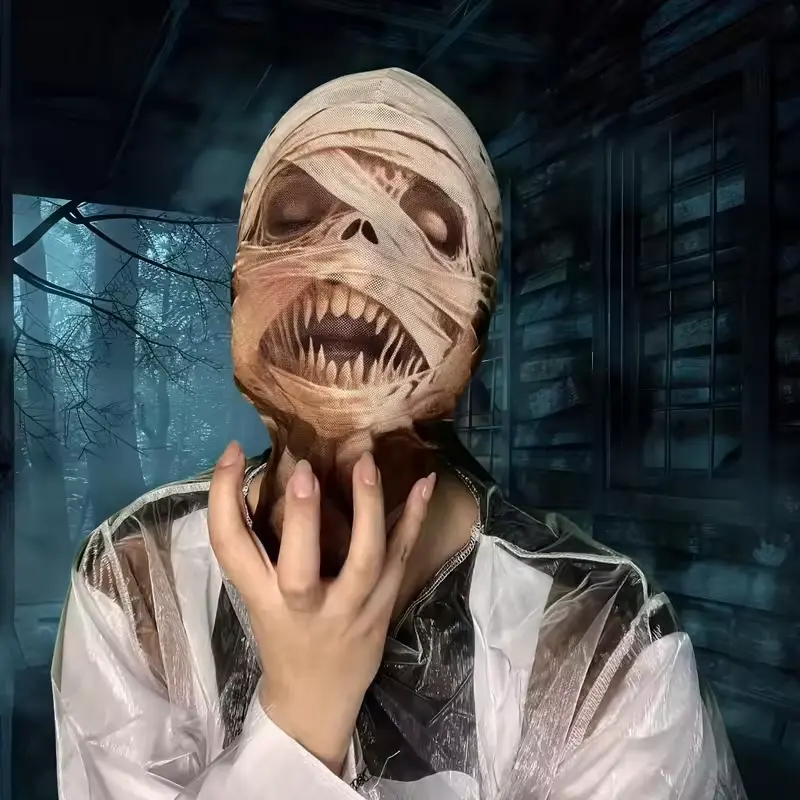 3D Printed Mummy Rag Mask — Realistic, Terrifying, and Perfect for A Night of Haunted Chases. Breathable and Stretchy