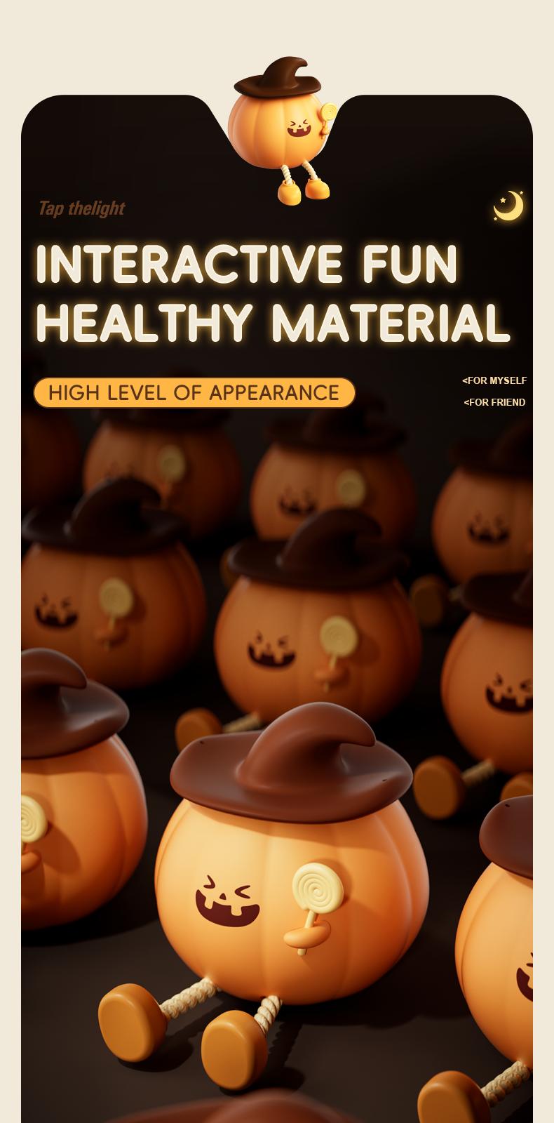 Christmas Mood Lights Mini LED 3-Level Dimmable Silicone Rechargeable Bedside Touch Lamp for Kids & Halloween Decor