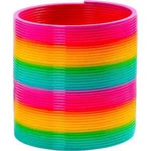 6 Inch Giant Plastic Walking Spring Toy,Jumbo Rainbow Coil Toy,Party Prizes and Stocking Stuffers,Birthday Bag Filler