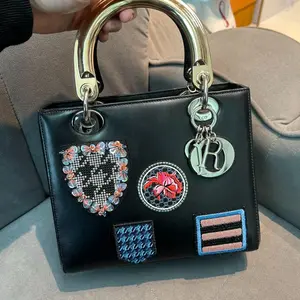 Pre-owned Dior Christian Leather Lady Medium