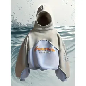 Men's Heavyweight Y2K Harajuku Hoodie - Thickened Retro Streetwear Pullover with Front Pocket, Loose Fit Hip Hop Sweatshirt for Urban Fashion - Ideal Father's Day Gift for Men, Casual Wear, Patchwork Design, Highquality Fabric, Street Style Lovers