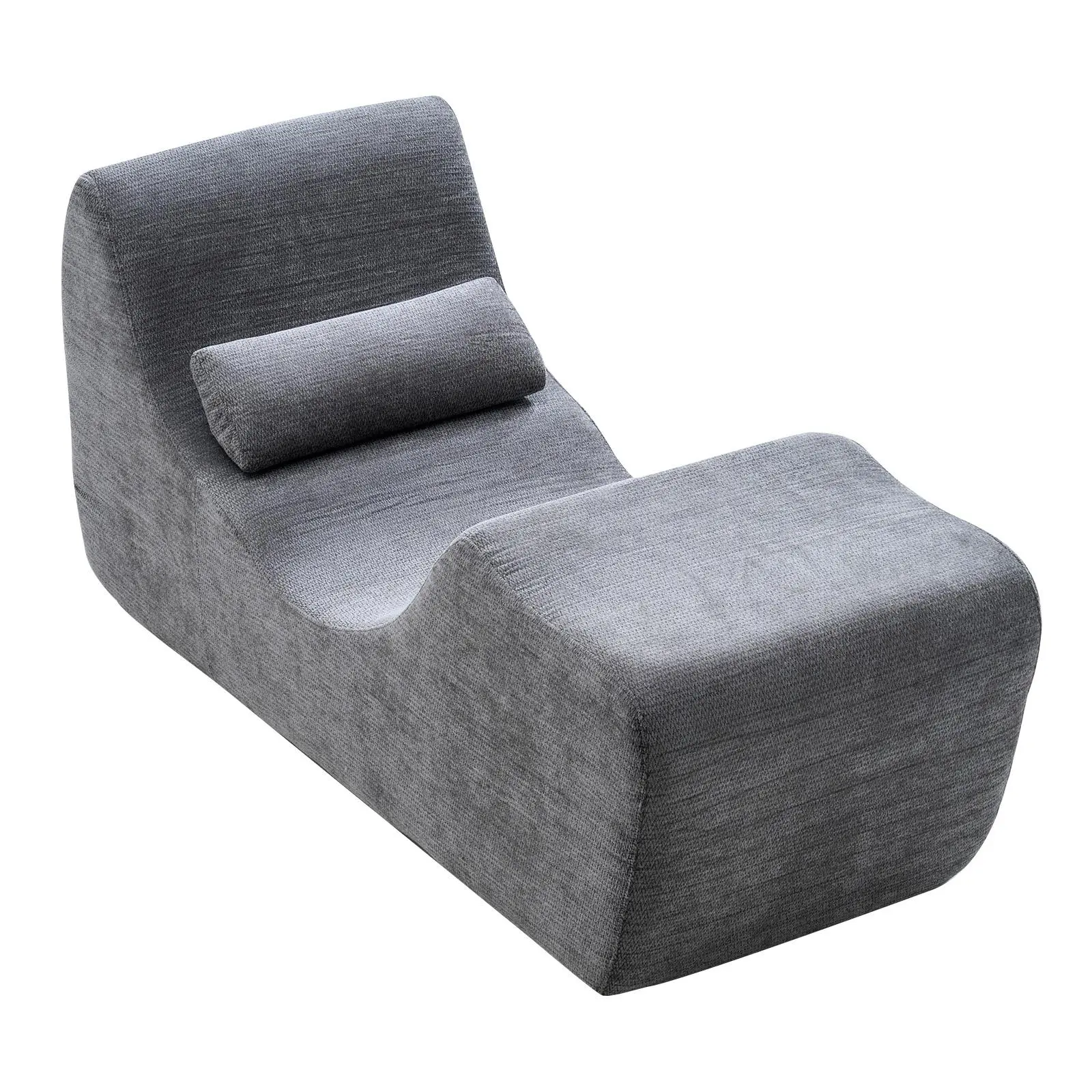 【SummerFinds】VEVOR Yoga Chair Chaise, Ergonomic Chaise Lounge Chair for Yoga, Modern Boneless Curved Foam Lounge Indoor for Massage, Stretching, Relaxation, Exercise, Used in Living Room, Bedroom, Balcony, Grey