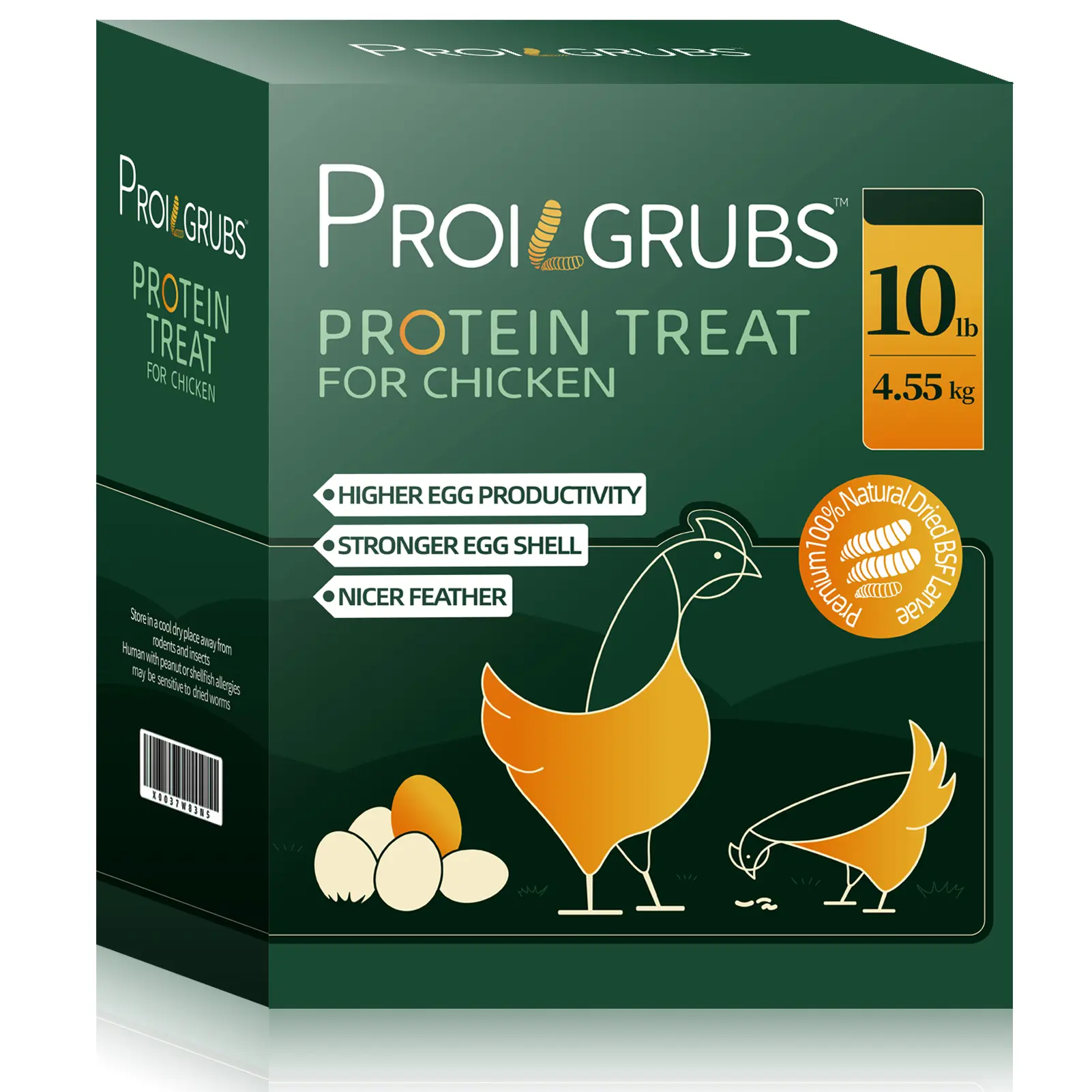 PROILGRUBS 11LBS/10LBS /5 LBS Dried Black Soldier Fly Larvae for chickens,85X More Calcium Than Mealworms,  Non-GMO,All Natural Treats, (BSFL),High Protein High Calcium feed to Boost Egg Productivity stronger eggshell #backtoschool #sohochic #glowup