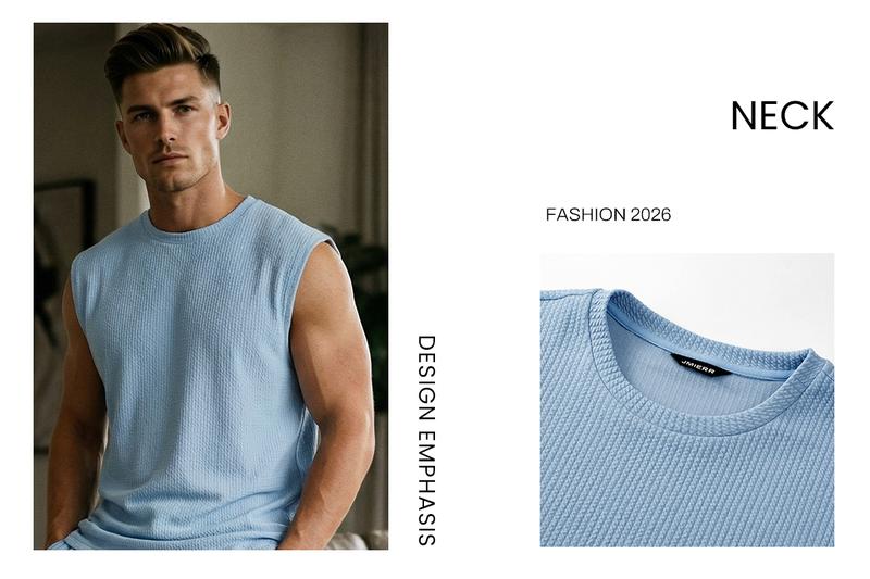 JMIERR Mens 2 Piece Rib Knit Sweatsuit Summer Sleeveless Tank Top Baggy Wide Leg Pants Set Vacation Beach Outfit for Men