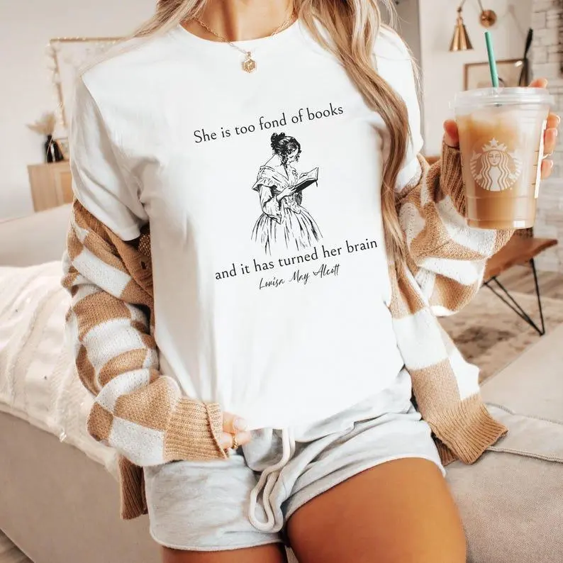 Funny Reading Shirt for Women Makes Great Gift for Book Lovers; Victorian Style Literary Quote T-Shirt for Librarian; Book Club Gift Tee