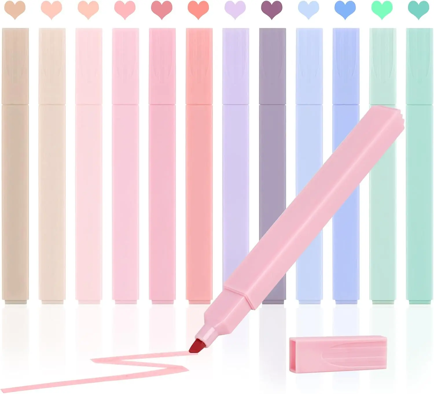 12pcs Bible Highlighters, Pastel Highlighter Set, No Bleed Bible Highlighters (12 Color)