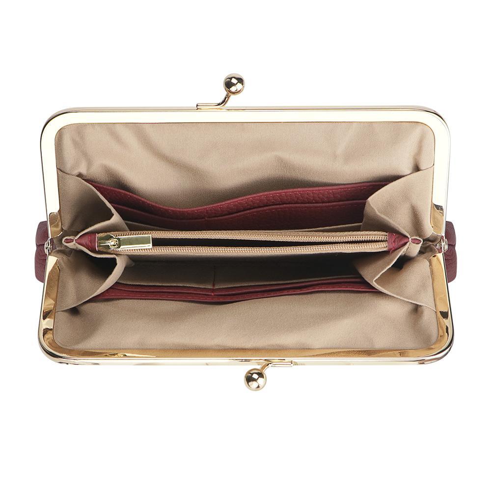 Royal Bagger RFID Kiss Lock Wallet, Solid Color Multi-card Slots Card Holder, Genuine Leather Clutch Purses for Women 1468 SpringStatements