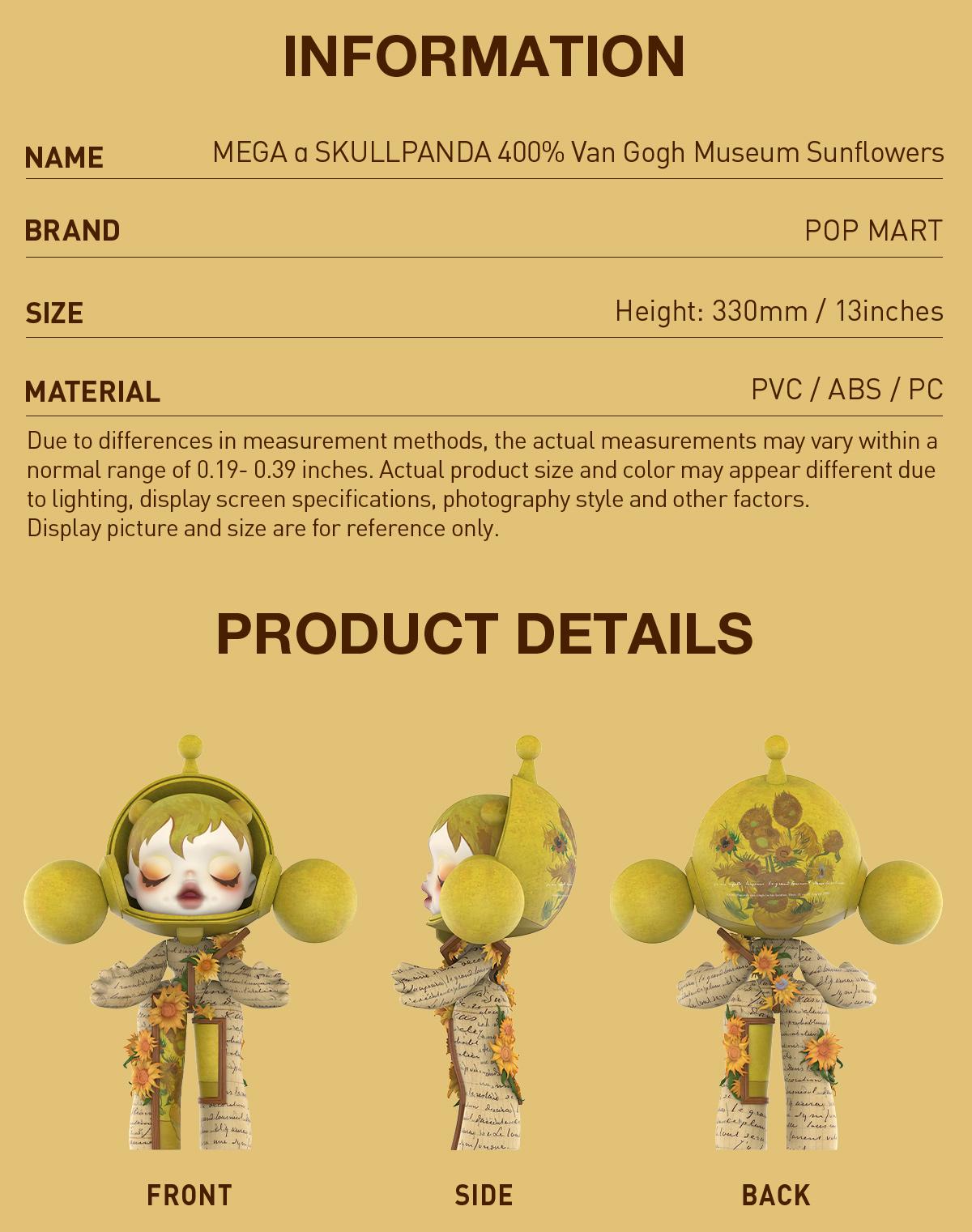 [Spanish] – MEGA α SKULLPANDA 400% – Girasoles del Museo Van Gogh