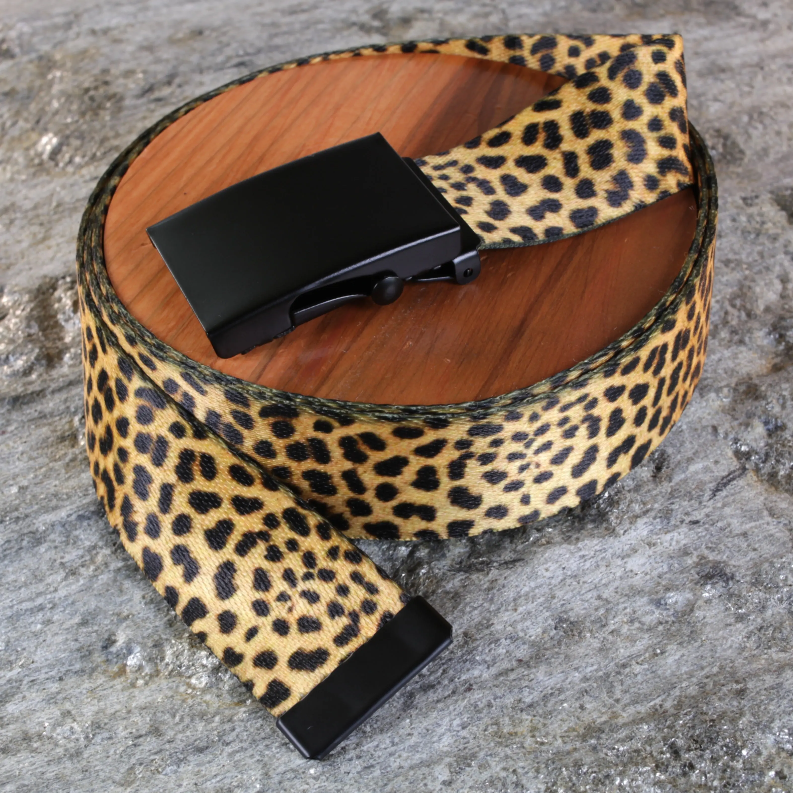 Fashion Men's Cheetah Print Polyester Belt - Slide-Lock Closure, Multi-Size Classic Fashion Accessory, Fashion Men's Belts