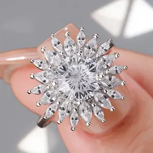 S925 Sterling Silver Firework-Cut Zircon Ring | Bold & Eye-Catching | Light Luxury Niche Designer Ring Jewelry
