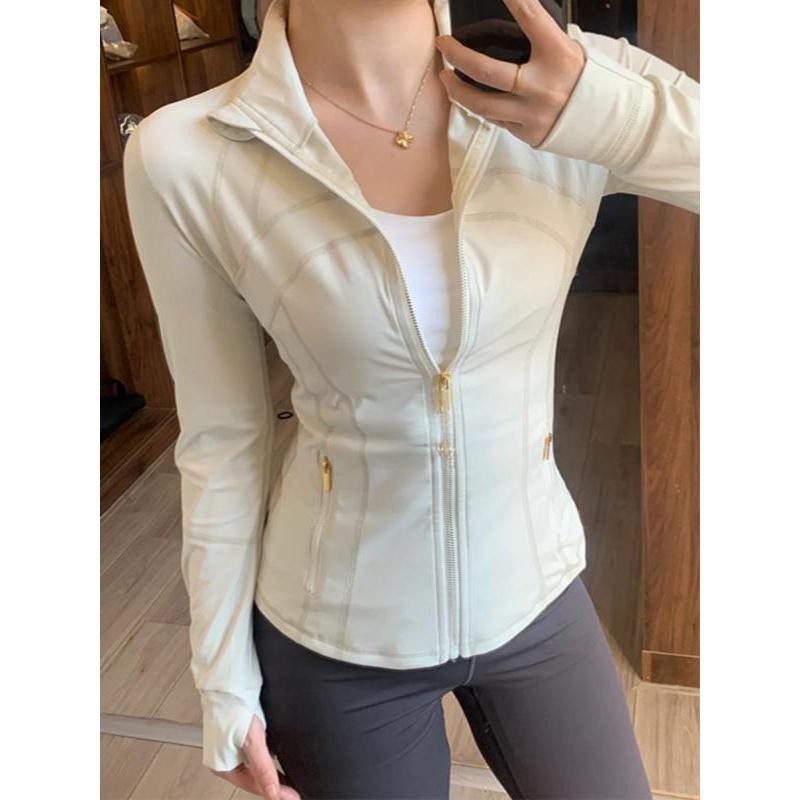 Women's Sculpting Slim Fit Yoga Jacket |     Full Zip Contouring Athletic Jacket with Pockets