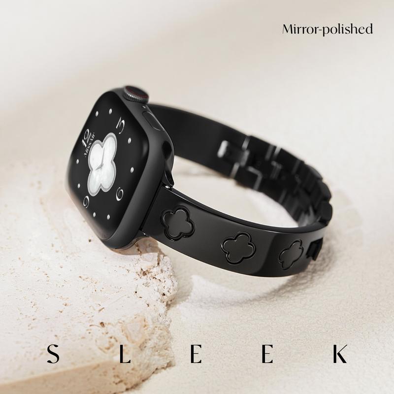 Missair Love&Luck Band 316L Stainless Steel Compatible with Apple Watch Series 1-11 SE Ultra (38-49mm) – Fashionable Luxury Watchband for iWatch Wearable Accessories