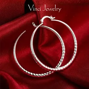 Sterling Silver Stylish Diameter Large Hoop Earrings, Classic and Elegant Style Earrings Jewelry for Women, Minimalist Geometric Round Earrings, Hypoallergenic and Lightweight, Safe for Daily Wear, Jewelry for AllSeasons, Christmas, Valentine's Day