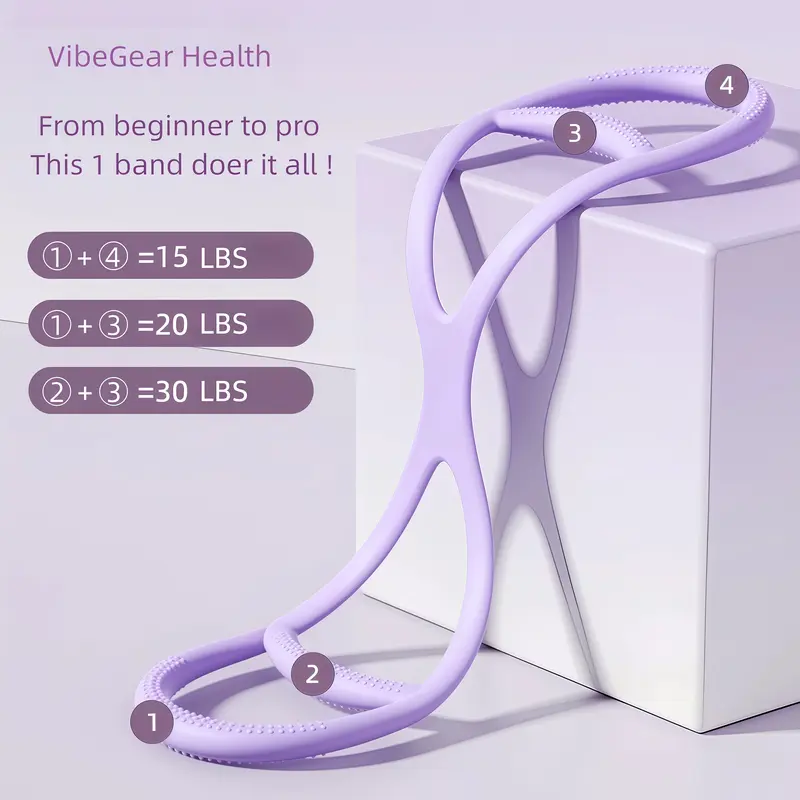 VibeGear Health Resistance Bands Figure 8 Exercise Bands for Women 8 Shaped TPE Material for Arms Chest Expander Yoga Gym Fitness Muscle Training Equipment Stretching Gear 3-in-1 band
