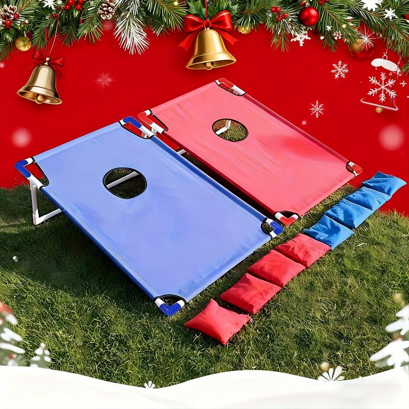 Red And Blue Portable Corn Hole Game Set, Foldable And Durable, Including 6 Bean Bags And 1 Storage Bag, Christmas Gift Box Training Throwing Game