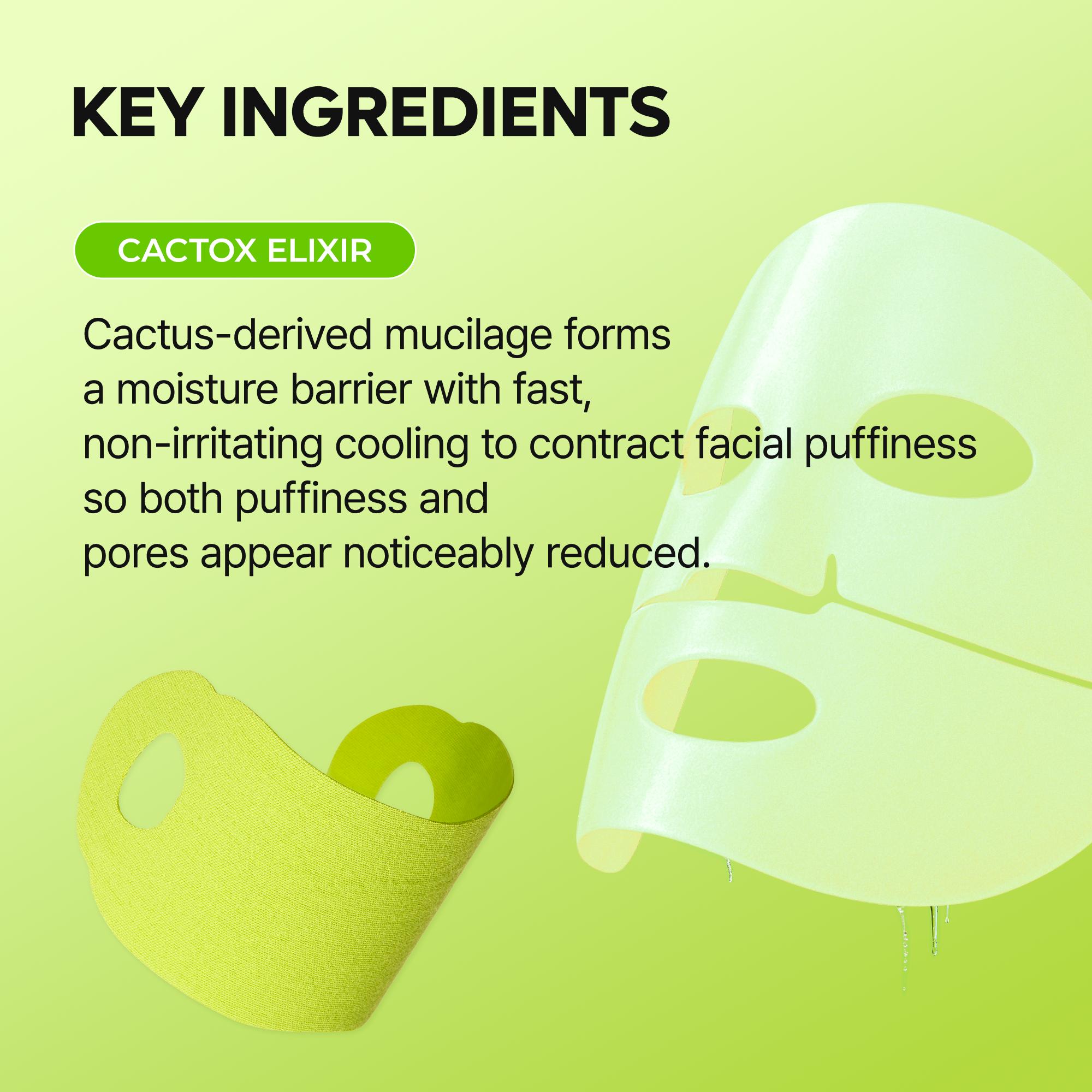[Dr.Melaxin Official] CACTOX DE-PUFFING PORE TOX MASK SET with Cactus Cooling Reduce Puffiness & Pore Tightening for Visible Pore Care Skin Repair