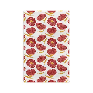Slightly Subtle Red Poppy Pattern Microfiber Tea Towel | Floral Kitchen Linen Slightly Subtle Red Poppy Pattern Microfiber Tea Towel | Floral Kitchen Linen