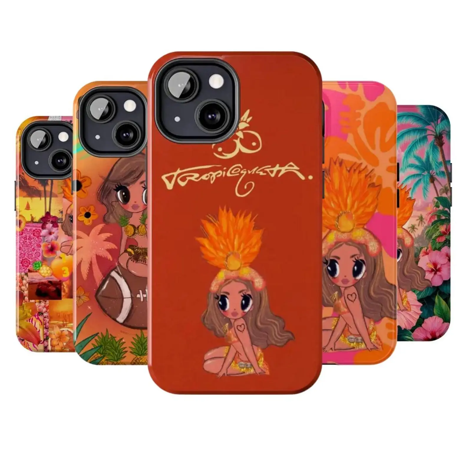Tropical Latina Doll Phone Case for iPhone – Orange Music Tour Fan Art Cover – Cute Pop Lover Gift, Compatible With iPhone 11–17, Samsung S24–S26