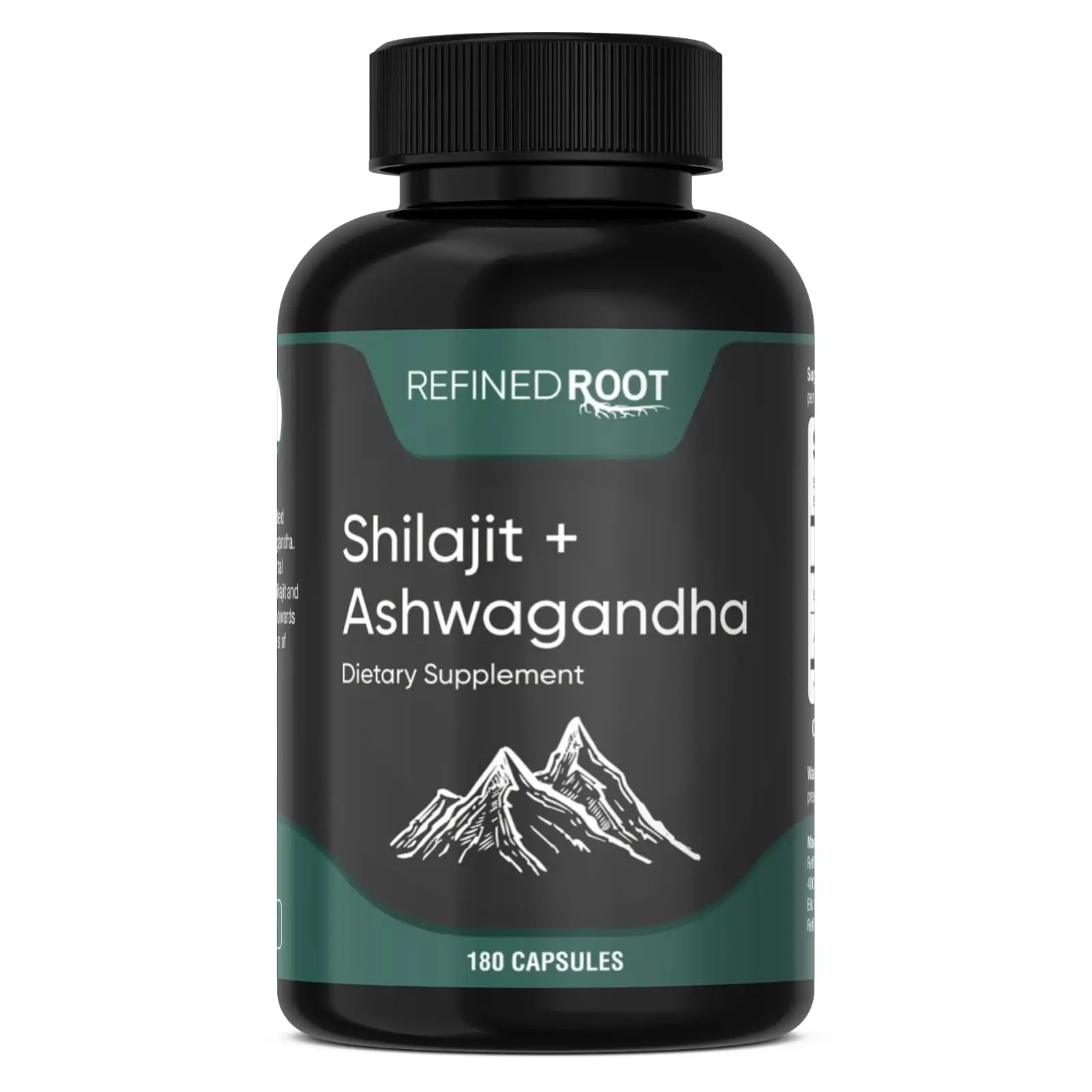 Shilajit Capsules 1000mg & Ashwagandha Supplements 500mg (180 Capsules) Pure Himalayan Shilajit - Stronger Than Authentic Shilajit Resin (20% Fulvic Acid Supplement) - Ashwagandha Capsules Fitness Natural