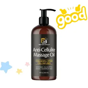 M3 Naturals Cellulite Massage Oil 8oz - Smooth the Appearance of Cellulite - Body Care & Skin Care Massage Oil - Topical Collagen and Plant Stem Cell Body Oil to Restore Texture and Elasticity - Soothing Body Oil