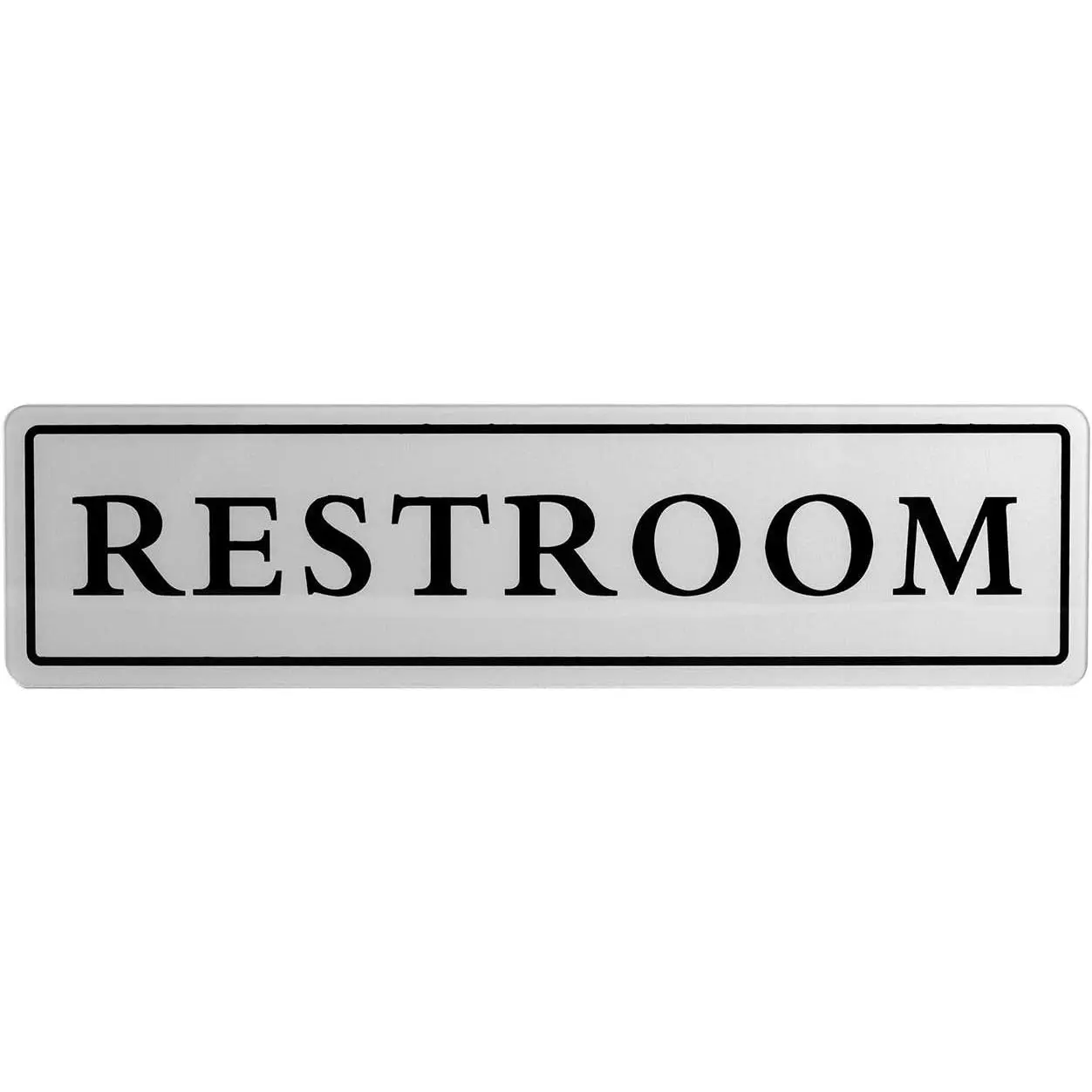 Classic Metal & Glass Round Restroom Sign, 8.7x2.3 Inches, Magnetic Back, Home Decor Home Supplies Wall Plaque