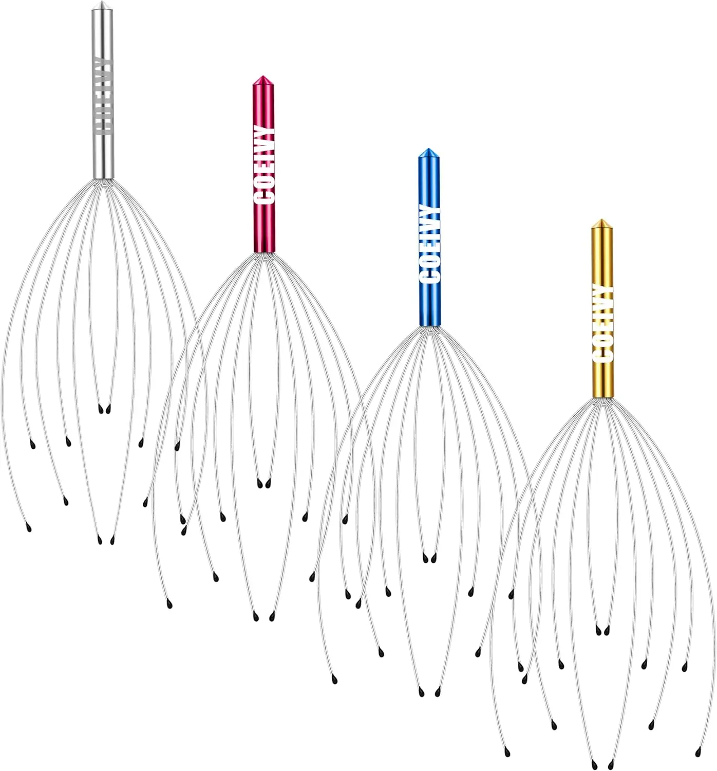 4 Pack Head Massager, Scalp Massager Relax Scratcher, Head Scratcher for Head Massage Hair Stimulation and Body Stress Relief Scalpmassager