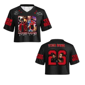 Brown and U Raymon and Brown R&B Tour Crop Football Crop Jersey