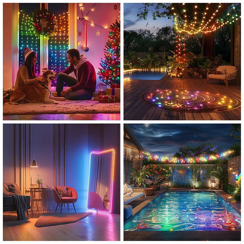 132FT/66FT LED Car Light String Multi-Color USB Plug Cool Light Source, Waterproof, Low Heat Ideal for Vehicle Decorations, Automotive Ambient Lighting, Christmas Car Lights