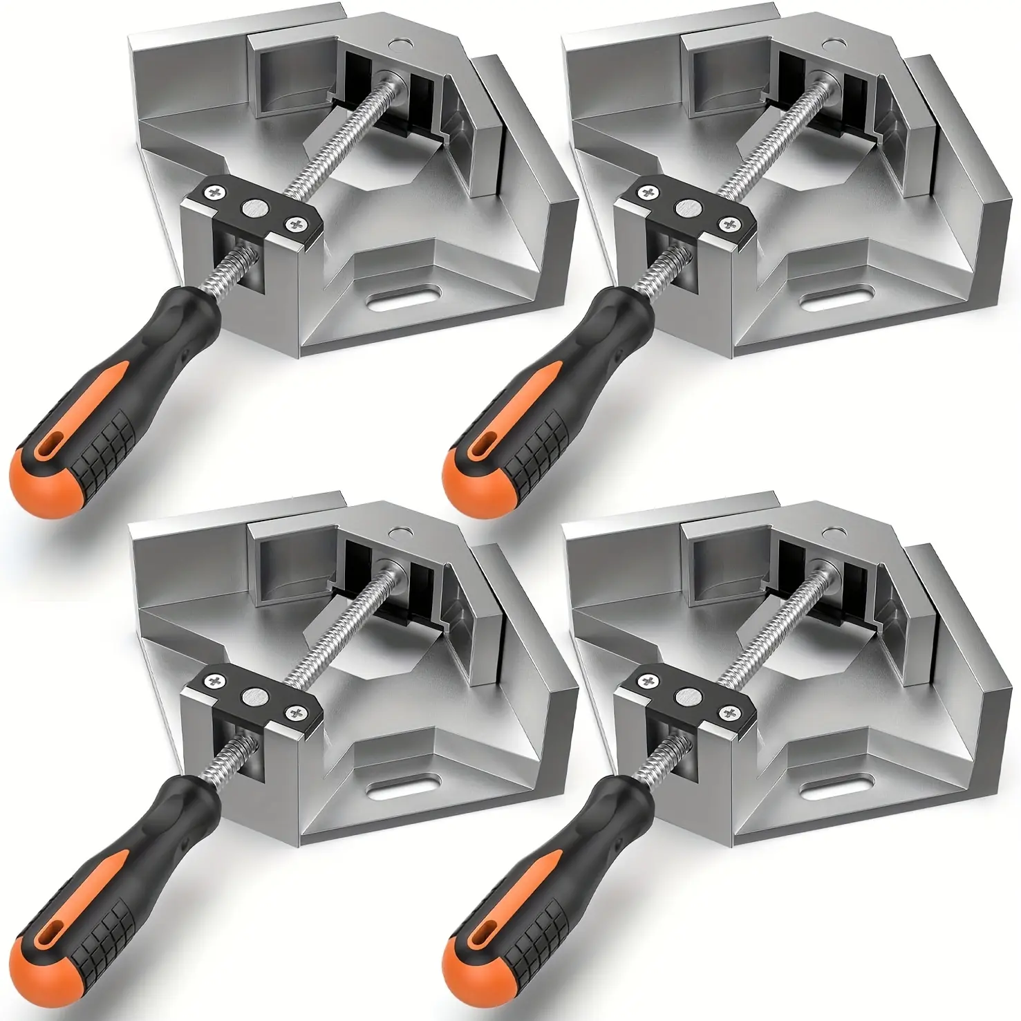 4 Pack Right Angle Corner Clamps for Woodworking, 90 Degree Clamp Tool for DIY Furniture Assembly, Aluminum Alloy Wood Clamps for Cabinet Frame Box Repair