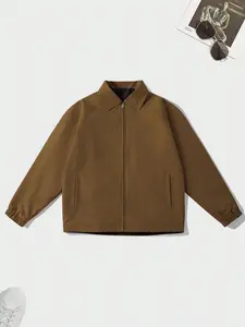 Men’s casual long-sleeve , retro style, lightweight business blazer with zipper, softshell material, classic design, square lapel collar anorak shell jacket men essential distressed bomber polyester clothes superior quality outdoor coat print zip neuter