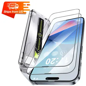 PuyaTeya [2-Pack] Phone Screen Protector Unbreak 9H Glass for iPhone 13/14/15 Pro, Pro Max Screen Protector [Auto-Dust Removal, Bubble Free] 1:1 Full-Coverage Tempered Glass Ultra HD Clear, Case Friendly Cellphone Smartphone