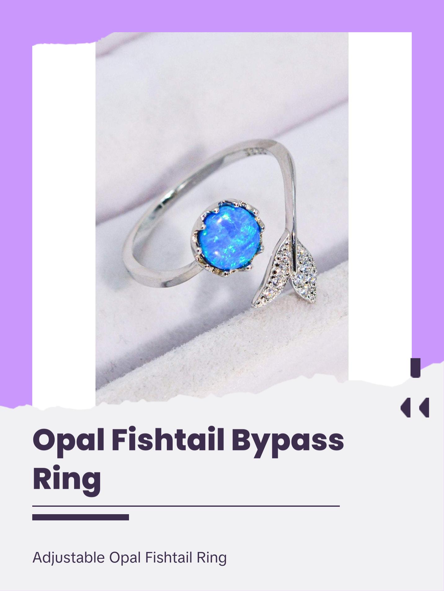 Opal Fishtail Bypass Ring
