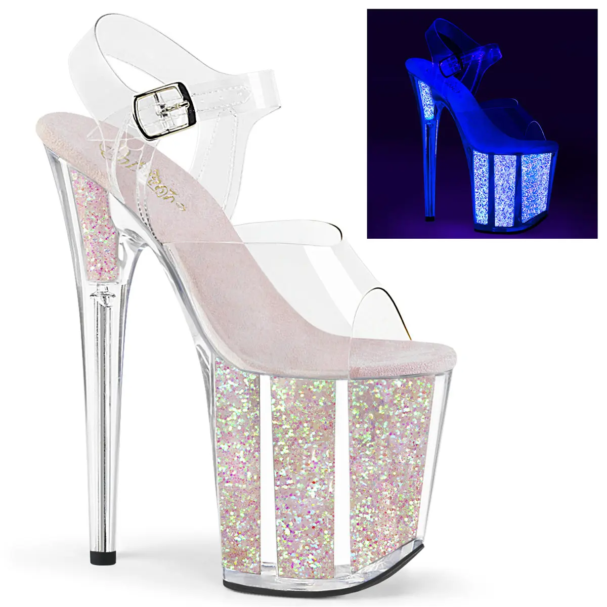 Pleaser Flamingo-808UVG Women's Elegant High Heel Sandals - Platform Height Design, Stiletto Footwear, Elegant Party Shoes, Fashion Apparel