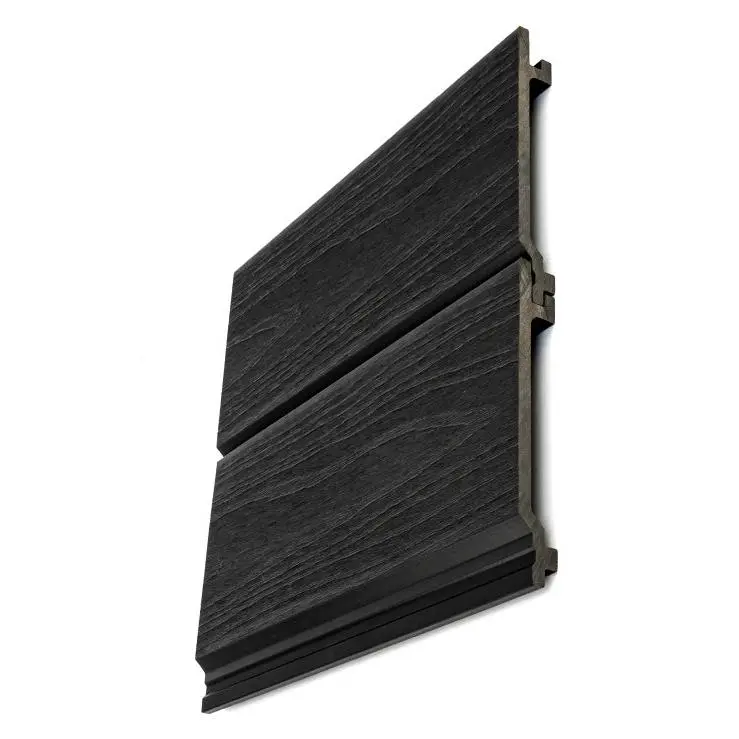 Enhanced Grain Wood-Like Composite Siding Panels, Ebony Exterior Wall Paneling, Wood Grain Textured Cladding, UV-Resistant Fade-Proof & Moisture-Resistant Decorative Exterior Wall Panels for Modern Homes & Commercial Spaces