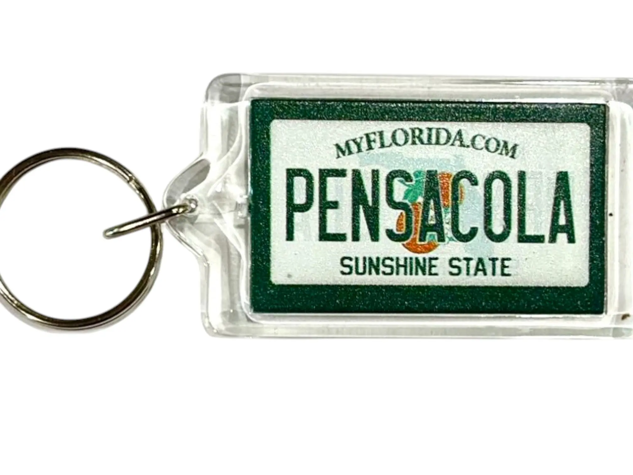 Pensacola Florida License Plate Acrylic Rectangular Souvenir Keychain 2.5" X 1.5"