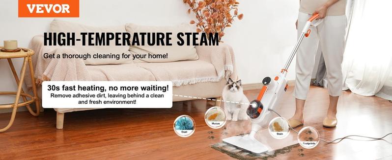 VEVOR Steam Mop Sweeper, 8-in-1 Hard Wood Floor Cleaner with 7 Replaceable Brush Heads, for Various Hard Floors, Like Ceramic, Granite, Marble, Linoleum, Natural Floor Mop with 2 pcs Machine VEVOR Steam Mop Sweeper, 8-in-1 Hard Wood Floor Cleaner with 7 Replaceable Brush Heads, for Various Hard Floors, Like Ceramic, Granite, Marble, Linoleum, Natural Floor Mop with 2 pcs Machine
