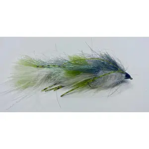Sparkle Minnow White/Olive Articulated Streamer- Strike Fly Company