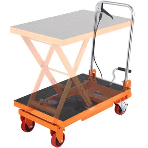 【Summervibes】VEVOR Hydraulic Lift Table Cart,  330lbs Capacity 28.5" Lifting Height, Manual Single Scissor Lift Table with 4 Wheels and Non-slip Pad, Hydraulic Scissor Cart for Material Handling and Transportation