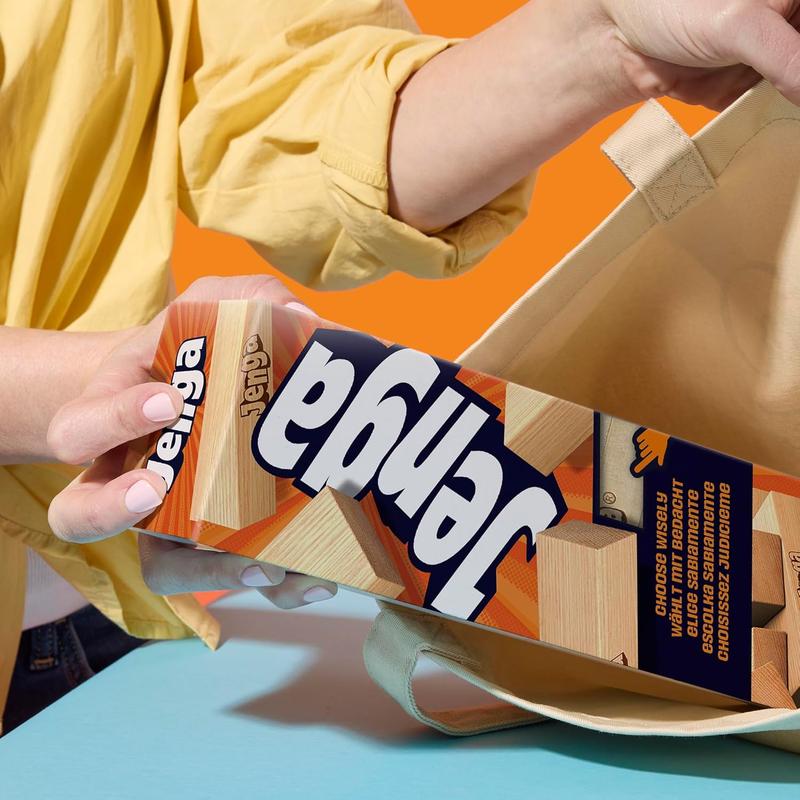 Jenga Game| Digital Die for 6 More Ways to Play| Original Wood Block Game| Stacking Tower| 1+ Players| Party Games