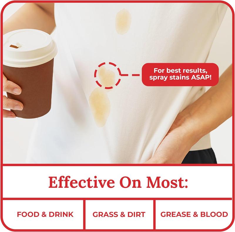 EMERGENCY STAIN Remover Spray – for Clothes, Upholstery Fabric, Carpet - Works on Most Blood, Grass, Coffee, Mud, Grease & Oil Stain Household Detergent