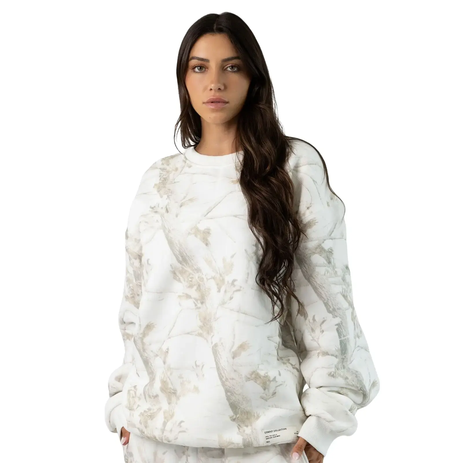 Comfrt | The Camo Crew | Soft Oversized Fit Cotton Camo Crewneck Pullover Sweatshirt