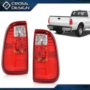 CROSSDESIGN Fit For 08-16 Ford F-250 F-350 F-450 F-550 Super Duty Pair Red Tail Lights