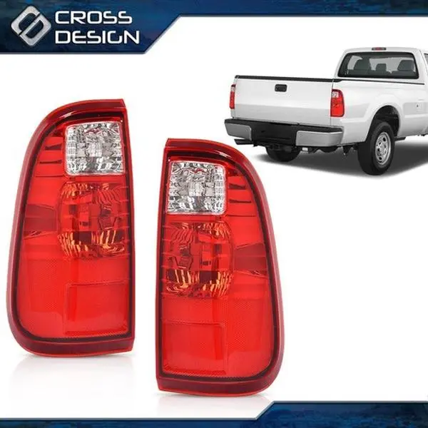 CROSSDESIGN LED Tail Lights, Pair of Red Tail Lights Compatible with 08-16 F-250, F-350, F-450, F-550 Super Duty Trucks, Led Tail Light